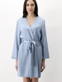 Morgenmantel Kurz|Morgenmantel Aus Satin^Luna di Seta 100% Seide Morgenmantel CLASSICO von