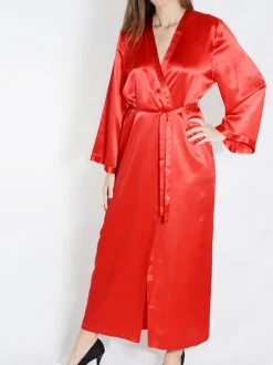 Morgenmantel Lang|Morgenmantel Aus Satin^Marjolaine 100% Seide Morgenmantel lang LAURIAN uni