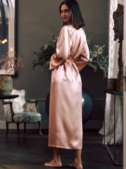 Morgenmantel Lang|Morgenmantel Aus Satin^Marjolaine 100% Seide Morgenmantel lang LAURIAN uni