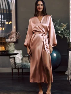 Morgenmantel Lang|Morgenmantel Aus Satin^Marjolaine 100% Seide Morgenmantel lang LAURIAN uni