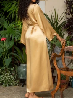 Morgenmantel Lang|Morgenmantel Aus Satin^Marjolaine 100% Seide Morgenmantel lang LAURIAN uni