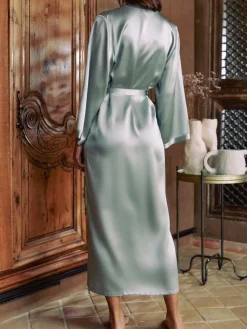 Morgenmantel Lang|Morgenmantel Aus Satin^Marjolaine 100% Seide Morgenmantel lang LAURIAN