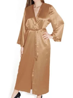 Morgenmantel Lang|Morgenmantel Aus Satin^Marjolaine 100% Seide Morgenmantel lang LAURIAN