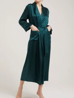 Morgenmantel Lang|Morgenmantel Aus Satin^Vivis 100% Seide Morgenmantel lang GIGLIOLA von