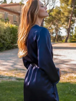 Morgenmantel Lang|Morgenmantel Aus Satin^Marjolaine 100% Seide Morgenmantel lang LAURIAN uni von