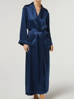 Morgenmantel Lang|Morgenmantel Aus Satin^Vivis 100% Seide Morgenmantel lang GIGLIOLA uni von