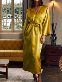 Morgenmantel Lang|Morgenmantel Aus Satin^Marjolaine 100% Seide Morgenmantel LAURIAN lang von