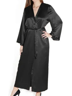 Morgenmantel Lang|Morgenmantel Aus Satin^Marjolaine 100% Seide Morgenmantel LAURIAN lang von