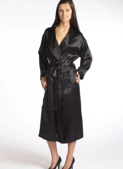 Morgenmantel Lang|Morgenmantel Aus Satin^Gattina 100% Seide Morgenmantel MASPALOMAS uni von