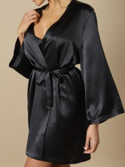 Morgenmantel Kurz|Morgenmantel Aus Satin^Marjolaine 100% Seide Morgenmantel SOIE LASER kurz von