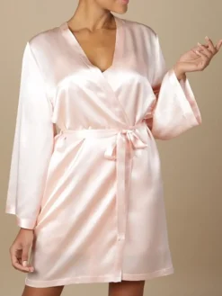 Morgenmantel Kurz|Morgenmantel Aus Satin^Marjolaine 100% Seide Morgenmantel SOIE LASER kurz von
