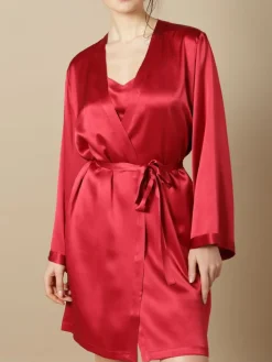 Morgenmantel Kurz|Morgenmantel Aus Satin^Marjolaine 100% Seide Morgenmantel SOIE LASER kurz von