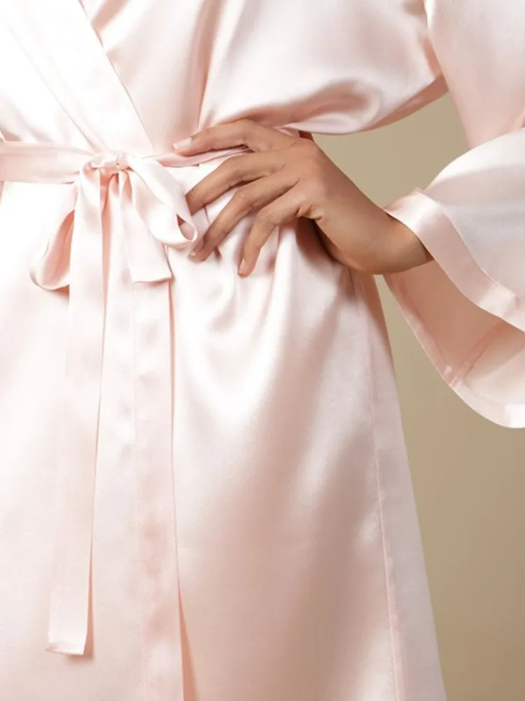 Morgenmantel Kurz|Morgenmantel Aus Satin^Marjolaine 100% Seide Morgenmantel SOIE LASER elegant von