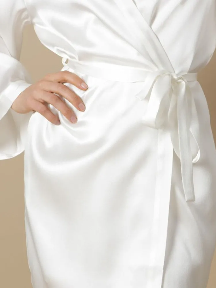 Morgenmantel Kurz|Morgenmantel Aus Satin^Marjolaine 100% Seide Morgenmantel SOIE LASER elegant von