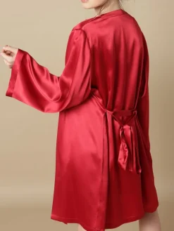 Morgenmantel Kurz|Morgenmantel Aus Satin^Marjolaine 100% Seide Morgenmantel SOIE LASER uni von