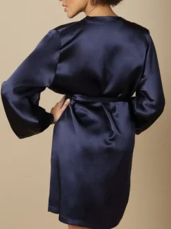 Morgenmantel Kurz|Morgenmantel Aus Satin^Marjolaine 100% Seide Morgenmantel SOIE LASER uni von