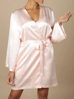 Morgenmantel Kurz|Morgenmantel Aus Satin^Marjolaine 100% Seide Morgenmantel SOIE LASER uni von