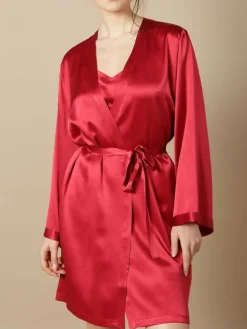Morgenmantel Kurz|Morgenmantel Aus Satin^Marjolaine 100% Seide Morgenmantel SOIE LASER uni von