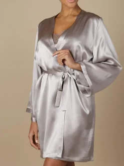 Morgenmantel Kurz|Morgenmantel Aus Satin^Marjolaine 100% Seide Morgenmantel SOIE LASER Satin von