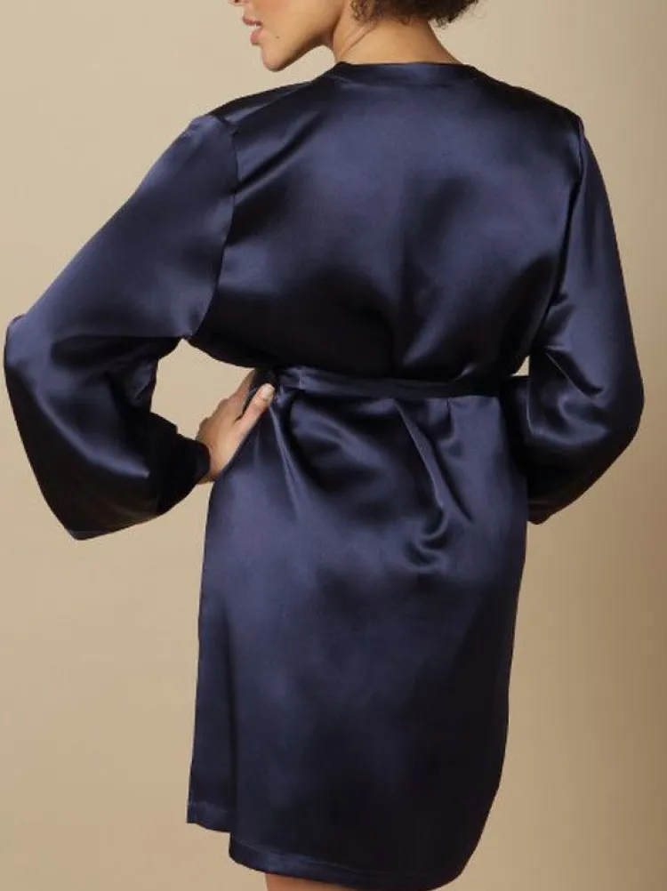 Morgenmantel Kurz|Morgenmantel Aus Satin^Marjolaine 100% Seide Morgenmantel SOIE LASER Satin von