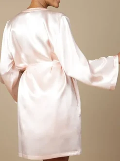 Morgenmantel Kurz|Morgenmantel Aus Satin^Marjolaine 100% Seide Morgenmantel SOIE LASER Satin von