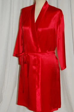 Morgenmantel Kurz|Morgenmantel Aus Satin^Gattina 100% Seide Morgenmantel ST. ELM uni oder mit Print von