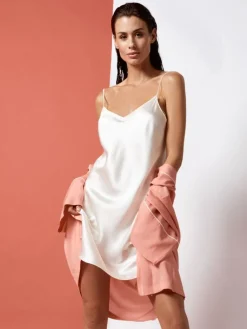 Unterkleider Mit Seide|Kurze Unterkleider^Vivis 100% Seide Nachthemd CAROLINE klassisch von