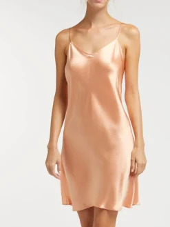 Unterkleider Mit Seide|Kurze Unterkleider^Vivis 100% Seide Nachthemd CAROLINE klassisch von