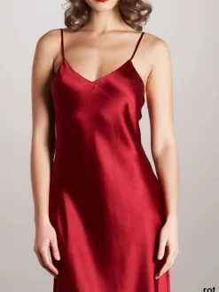 Lange Unterkleider|Seidenneglige^Vivis 100% Seide Nachtkleid lang DORINE uni von