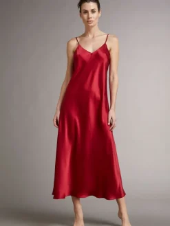 Lange Unterkleider|Seidenneglige^Vivis 100% Seide Nachtkleid lang DORINE uni von