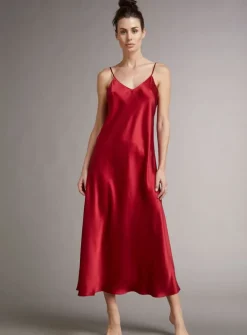 Lange Unterkleider|Seidenneglige^Vivis 100% Seide Nachtkleid lang DORINE uni von