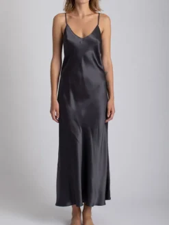Lange Unterkleider|Seidenneglige^Vivis 100% Seide Nachtkleid lang DORINE uni von