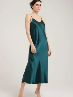 Lange Unterkleider|Seidenneglige^Vivis 100% Seide Nachtkleid lang DORINE uni von