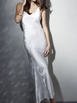 Seiden Basics|Seidenneglige^Eva B. Bitzer 100% Seide Nachtkleid lang KLASSIK SATIN von