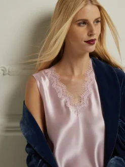 Kleider|Seidenneglige^Vivis 100% Seide Nachtkleid SIBILLE von rosa