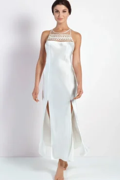 Alle Negligés|Seidenneglige^Luna di Seta 100% Seide Negligé HAREM PIPING lang von