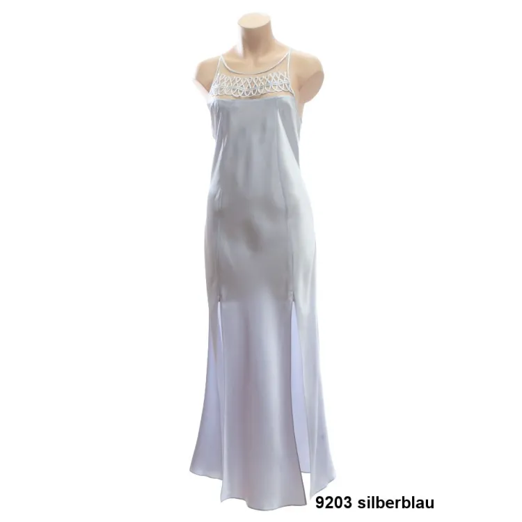 Alle Negligés|Seidenneglige^Luna di Seta 100% Seide Negligé HAREM PIPING lang von