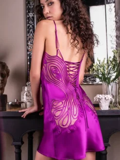Alle Negligés|Seidenneglige^Marjolaine 100% Seide Neglige SOIE FANTAISIE uni von