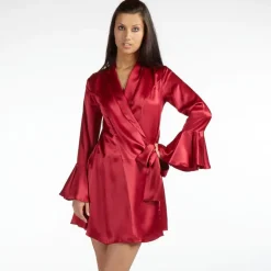 Morgenmantel Kurz|Morgenmantel Aus Satin^Gattina 100% Seide Robe kurz MASPALOMAS uni von