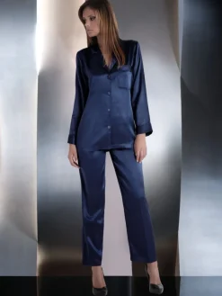 Seiden Basics|Seidenpyjama^Luna di Seta 100% Seide Schlafanzug CLASSICO von