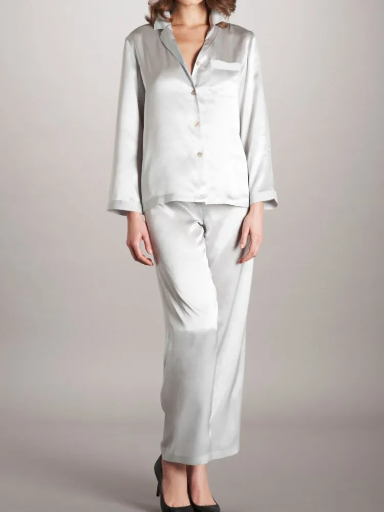 Lounge-Wear|Seidenpyjama^Vivis 100% Seide Schlafanzug LAILA uni von