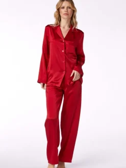 Lounge-Wear|Seidenpyjama^Vivis 100% Seide Schlafanzug LAILA uni von