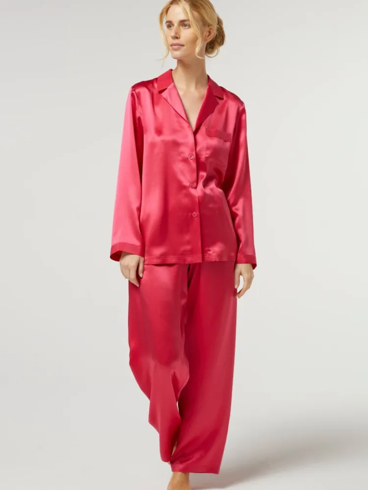 Lounge-Wear|Seidenpyjama^Vivis 100% Seide Schlafanzug LAILA uni von