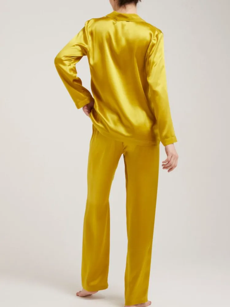 Lounge-Wear|Seidenpyjama^Vivis 100% Seide Schlafanzug LAILA uni von