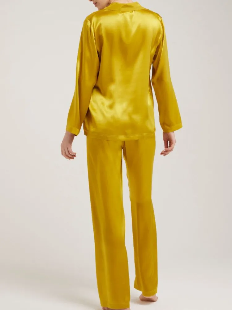 Lounge-Wear|Seidenpyjama^Vivis 100% Seide Schlafanzug LAILA uni von