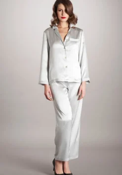 Lounge-Wear|Seiden Basics^Vivis 100% Seide Schlafanzug LAILA klassisch von