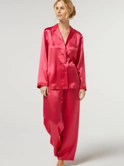 Lounge-Wear|Seiden Basics^Vivis 100% Seide Schlafanzug LAILA klassisch von