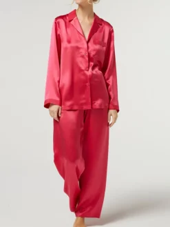 Lounge-Wear|Seiden Basics^Vivis 100% Seide Schlafanzug LAILA klassisch von