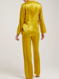 Lounge-Wear|Seiden Basics^Vivis 100% Seide Schlafanzug LAILA klassisch von