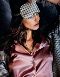 Seidenpyjama^Luna di Seta 100% Seide Schlafanzug SILK SOUL altrosé von altrosé mit weißer Biese